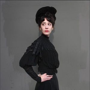 Antique Victorian 1890s Mourning Corset Blouse
